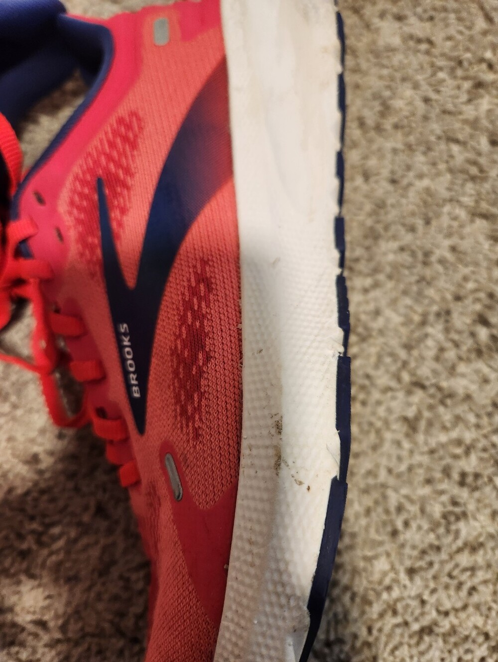 Brooks Launch 9 Running Shoes Womens Pink Navy Cardio Training Size 7.5 - Picture 7 of 12